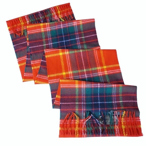 Cashmere Feel Classic Scarf Red Multicolor Plaid Winter Scarf Soft New Warm - Picture 3 of 12